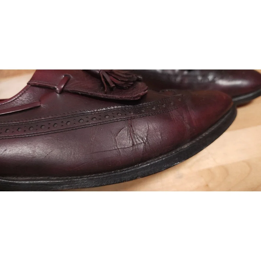 Allen Edmonds Arlington Tassel Loafer Shoes Mens Size 9‎ Oxblood Wingtips